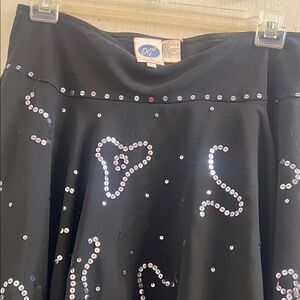 DG2 by Diane Gilman Black Sequin A-Line Skirt
